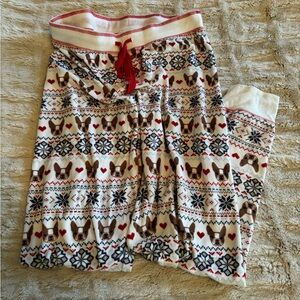 Pj salvage French bulldog holiday pj pants